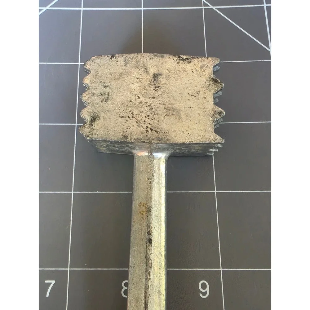 Vintage Aluminum Meat Tenderizer Mallet Dual Sided Kitchen Tool Taiwan Silver